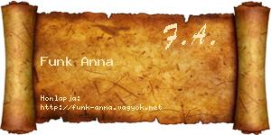 Funk Anna névjegykártya