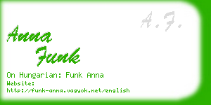 anna funk business card